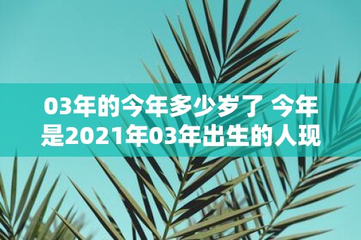 03年的今年多少岁了 今年是2021年03年出生的人现在多少岁了