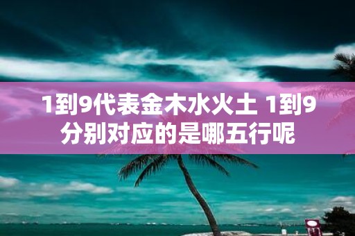 1到9代表金木水火土 1到9分别对应的是哪五行呢