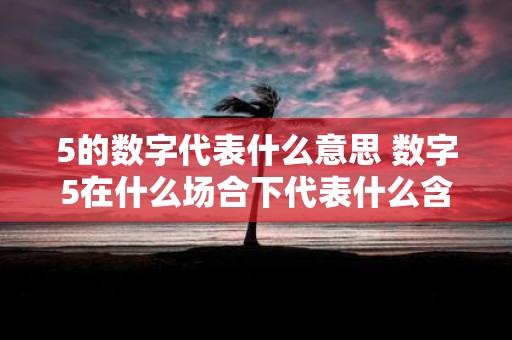 5的数字代表什么意思 数字5在什么场合下代表什么含义