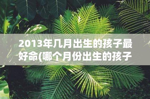 2013年几月出生的孩子最好命 哪个月份出生的孩子命最好针对2013年出生的孩子