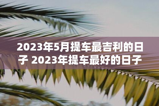 2023年5月提车最吉利的日子 2023年提车最好的日子是哪一天