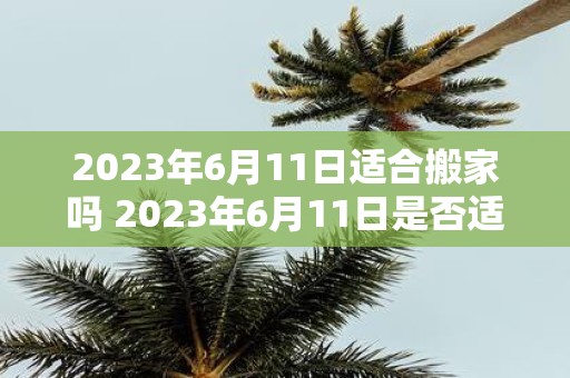 2023年6月11日适合搬家吗 2023年6月11日是否适合搬家