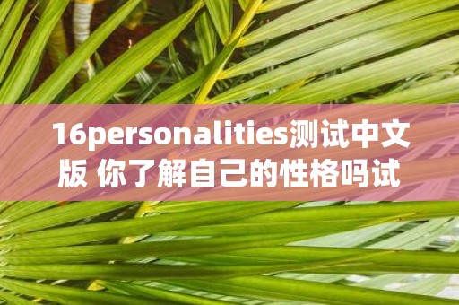 16personalities测试中文版 你了解自己的性格吗试试16personalities测试中文版来揭示你内心的秘密