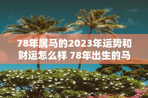 78年属马的2023年运势和财运怎么样 78年出生的马2023年的财运和运势如何