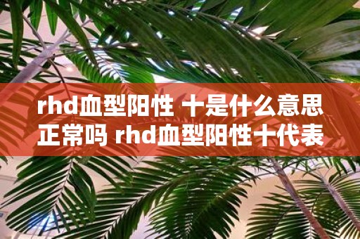 rhd血型阳性 十是什么意思正常吗 rhd血型阳性十代表什么这种血型是正常的吗