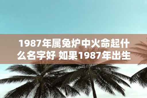 1987年属兔炉中火命起什么名字好 如果1987年出生的属兔炉中火命的人要起名字应该起什么好呢