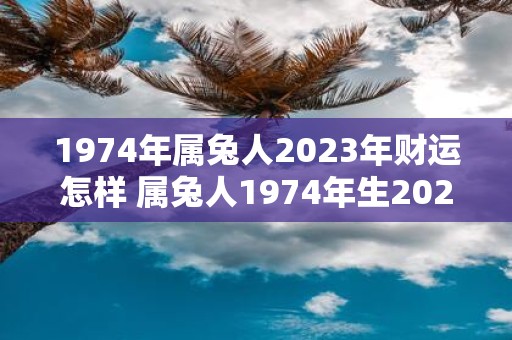 1974年属兔人2023年财运怎样 属兔人1974年生2023年的财运如何