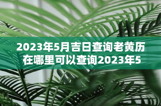 2023年5月吉日查询老黄历 在哪里可以查询2023年5月吉日的老黄历