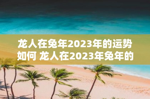 龙人在兔年2023年的运势如何 龙人在2023年兔年的运势如何