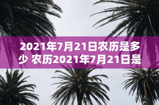 2021年7月21日农历是多少 农历2021年7月21日是几月几日