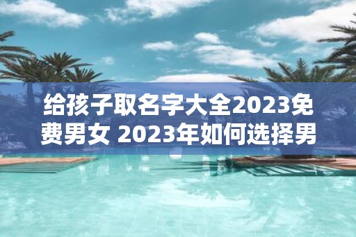 给孩子取名字大全2023免费男女 2023年如何选择男女宝宝的免费取名大全