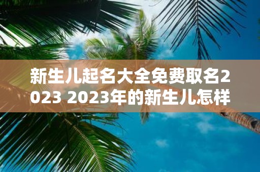 新生儿起名大全免费取名2023 2023年的新生儿怎样取名才能符合吉祥吉利美好的要求