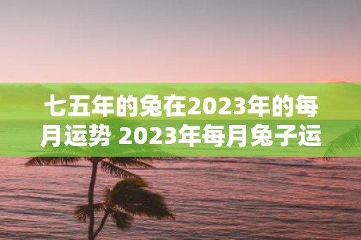 七五年的兔在2023年的每月运势 2023年每月兔子运势如何是否能延续七五年的好运