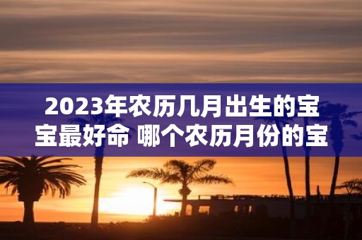 2023年农历几月出生的宝宝最好命 哪个农历月份的宝宝在2023年出生最有好命