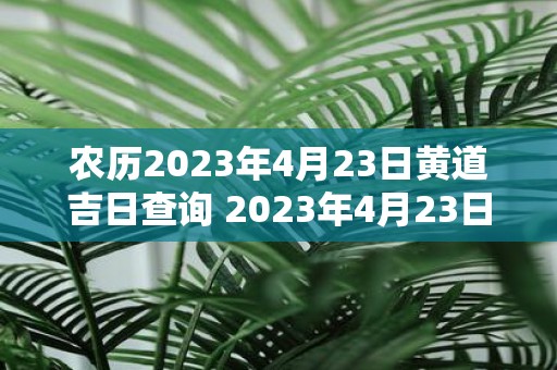 农历2023年4月23日黄道吉日查询 2023年4月23日农历黄道吉日是哪一天