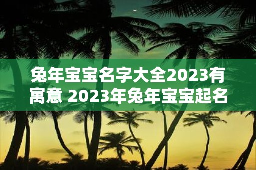 兔年宝宝名字大全2023有寓意 2023年兔年宝宝起名有哪些寓意深刻的名字推荐