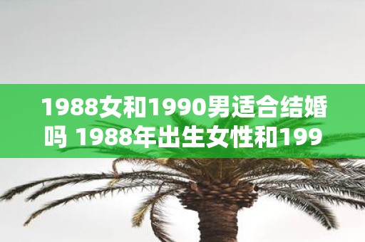 1988女和1990男适合结婚吗 1988年出生女性和1990年出生男性是否适合步入婚姻殿堂