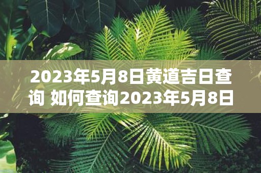 2023年5月8日黄道吉日查询 如何查询2023年5月8日的黄道吉日