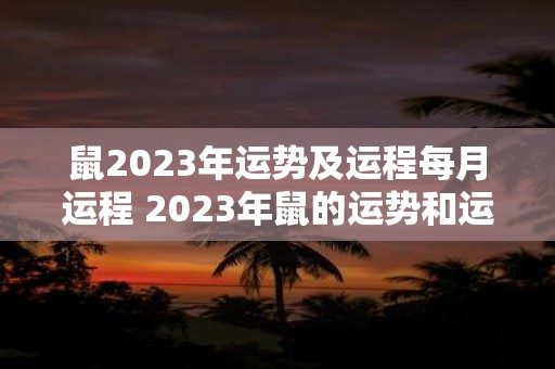 鼠2023年运势及运程每月运程 2023年鼠的运势和运程如何每个月的运势如何