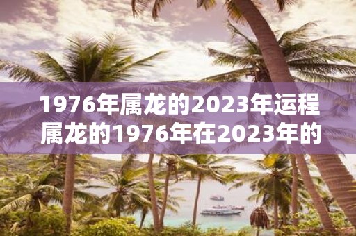 1976年属龙的2023年运程 属龙的1976年在2023年的运势如何