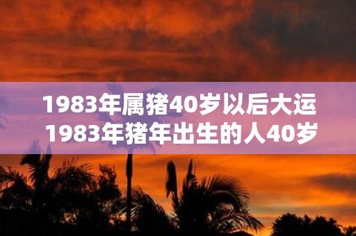 1983年属猪40岁以后大运 1983年猪年出生的人40岁以后大运会如何