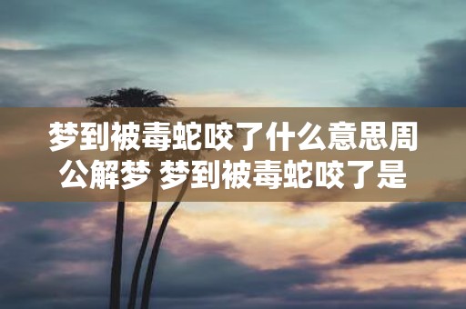 梦到被毒蛇咬了什么意思周公解梦 梦到被毒蛇咬了是什么预兆周公解梦告诉你