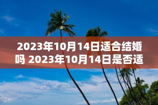 2023年10月14日适合结婚吗 2023年10月14日是否适宜举办婚礼