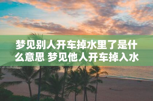 梦见别人开车掉水里了是什么意思 梦见他人开车掉入水中代表什么含义