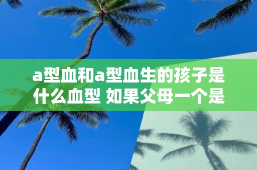 a型血和a型血生的孩子是什么血型 如果父母一个是A型血另一个是A型血那么他们的孩子会是什么血型