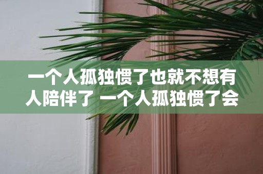 一个人孤独惯了也就不想有人陪伴了 一个人孤独惯了会不会失去寻找伴侣的意愿