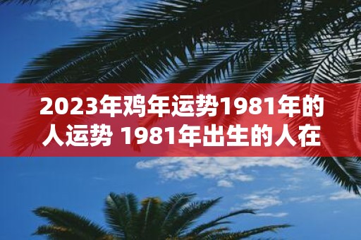 2023年鸡年运势1981年的人运势 1981年出生的人在2023年鸡年的运势如何