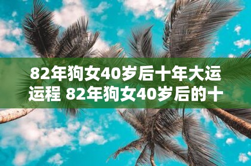 82年狗女40岁后十年大运运程 82年狗女40岁后的十年大运运势如何