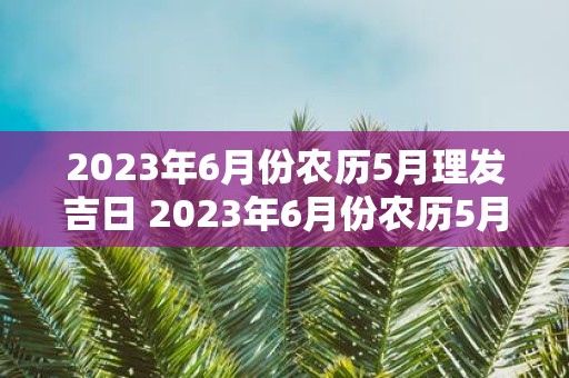 2023年6月份农历5月理发吉日 2023年6月份农历5月理发哪一天最吉利