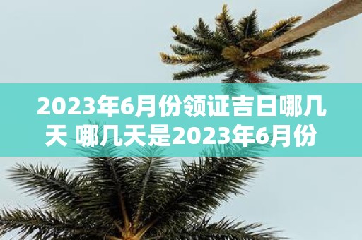 2023年6月份领证吉日哪几天 哪几天是2023年6月份适合领取结婚证的吉日