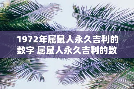 1972年属鼠人永久吉利的数字 属鼠人永久吉利的数字是哪个以1972年为基准