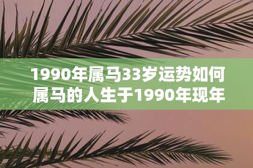 1990年属马33岁运势如何 属马的人生于1990年现年33岁2019年的运势如何