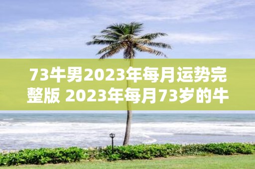 73牛男2023年每月运势完整版 2023年每月73岁的牛年男性的运势如何