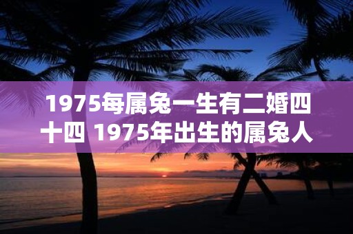 1975每属兔一生有二婚四十四 1975年出生的属兔人一生中是否会有两次婚姻并且在什么年龄时发生第一次婚姻第二次婚姻又可能何时出现