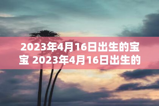 2023年4月16日出生的宝宝 2023年4月16日出生的宝宝究竟会有怎样的未来