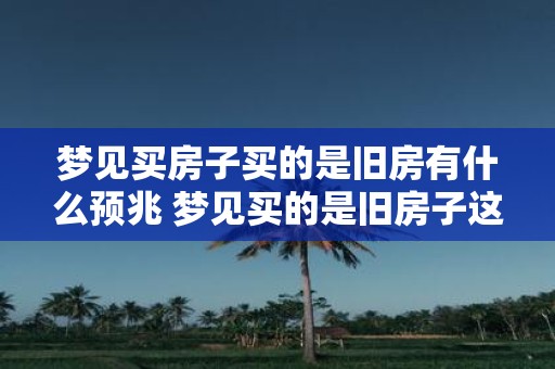 梦见买房子买的是旧房有什么预兆 梦见买的是旧房子这是否有什么重要的预示意义