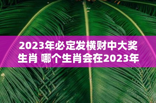 2023年必定发横财中大奖生肖 哪个生肖会在2023年必定中大奖发横财