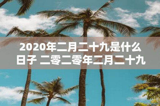 2020年二月二十九是什么日子 二零二零年二月二十九日是什么特别的日期