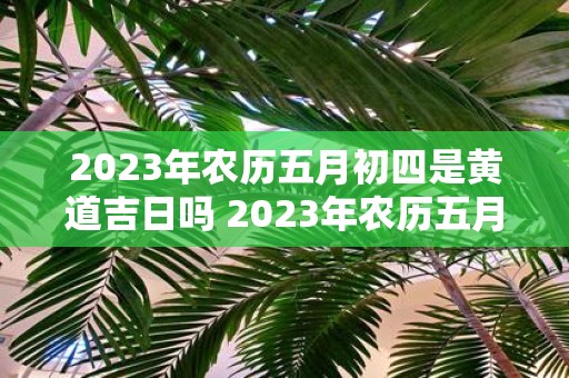 2023年农历五月初四是黄道吉日吗 2023年农历五月初四是否是适宜行事的黄道吉日