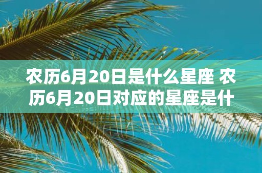 农历6月20日是什么星座 农历6月20日对应的星座是什么