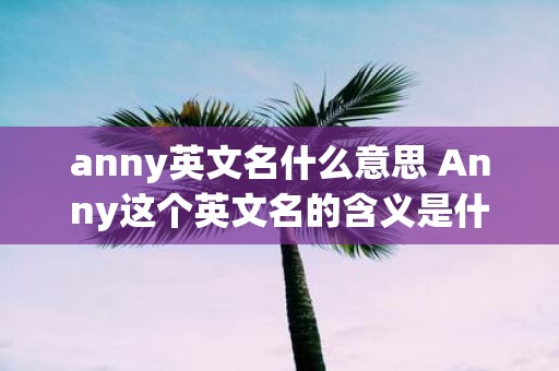 anny英文名什么意思 Anny这个英文名的含义是什么