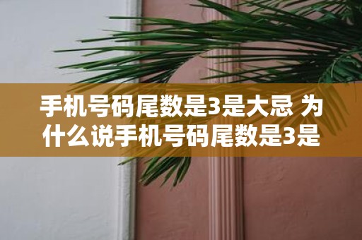 手机号码尾数是3是大忌 为什么说手机号码尾数是3是大忌