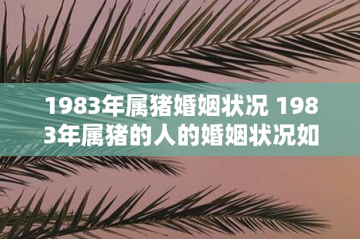 1983年属猪婚姻状况 1983年属猪的人的婚姻状况如何