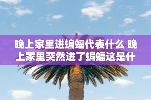 晚上家里进蝙蝠代表什么 晚上家里突然进了蝙蝠这是什么意思