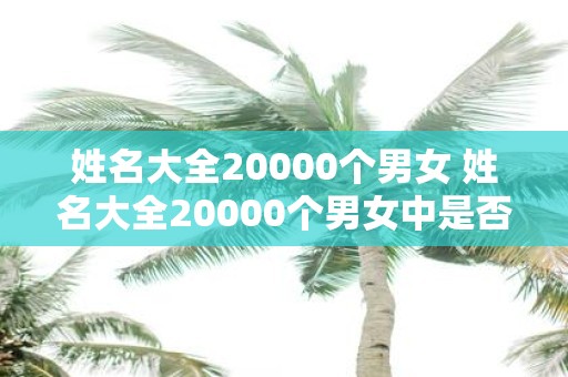 姓名大全20000个男女 姓名大全20000个男女中是否包含您心仪已久的名字