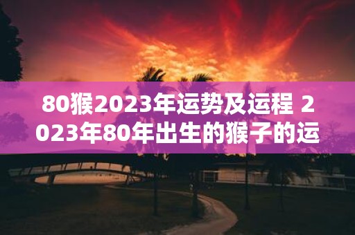 80猴2023年运势及运程 2023年80年出生的猴子的运势和运程如何